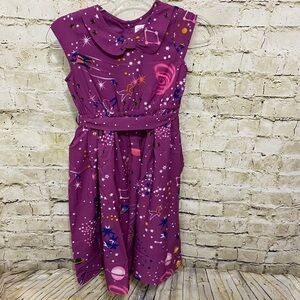 NWT Miss Lavish Purple Astrology Moon Constellations Dress